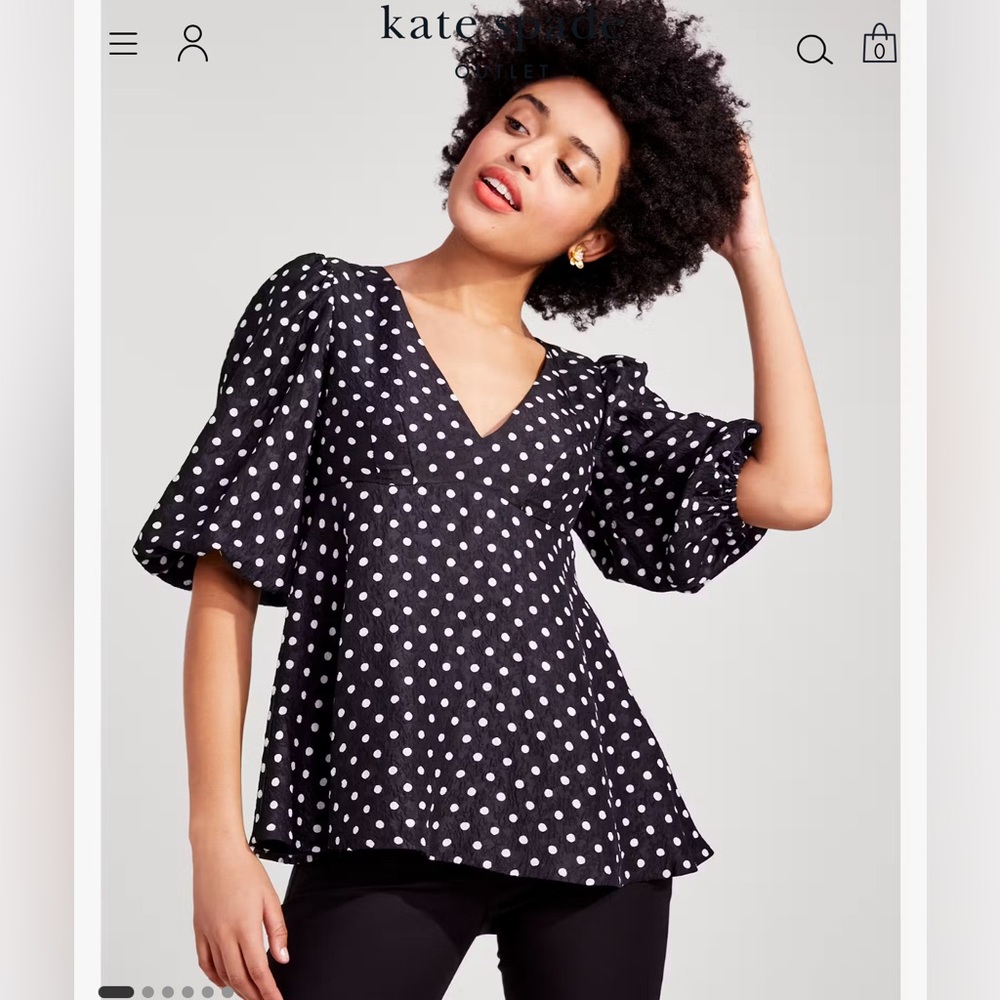 Kate Spade Harmony Dot Cloqué Top